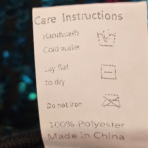 anna-kaci California Multi-Color Sequence Sparkle Long Sleeve Top Size XL - Picture 4 of 5